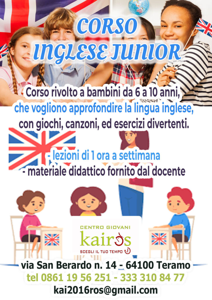 kairos-corso-inglese-junior - 6, 10 anni